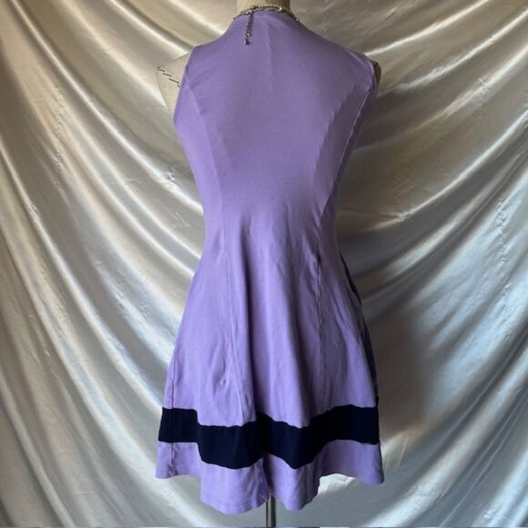 New York & Company Purple Tennis Like Stripped Dress - Picture 6 of 7